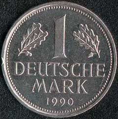 1 марка 1990 г, ФРГ