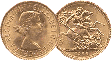 Золотой Соверен, Королева Елизавета II, 1966 год.